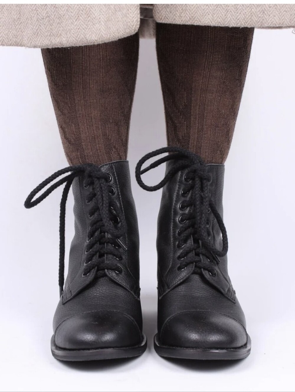 Steve Madden Black Lace-Up Ankle Booties
